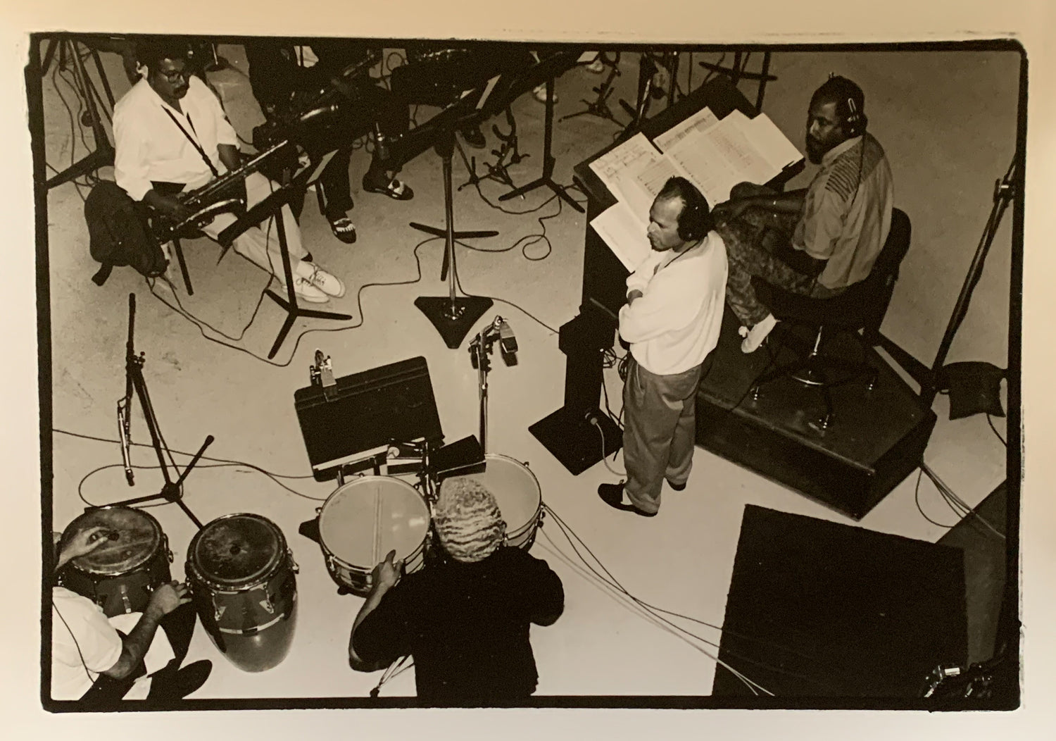 Jose Madera working with Tito Puente on the Mambo Kings movie music.