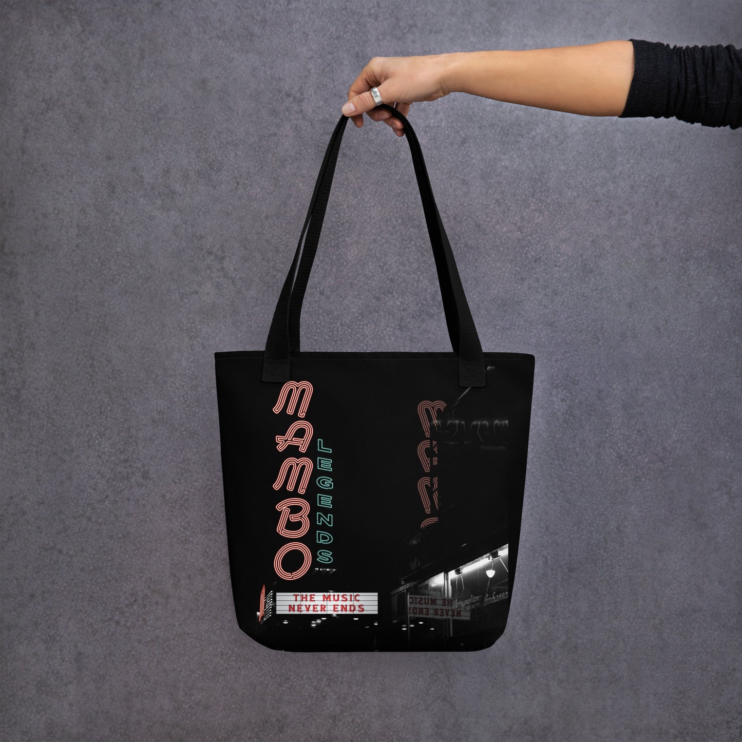 The Music Never Ends Tote bag