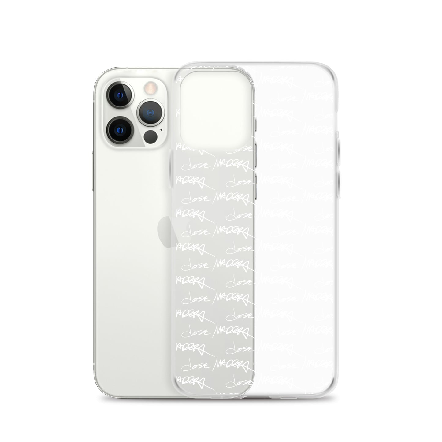 Jose Madera Autograph in White on Clear Case for iPhone®