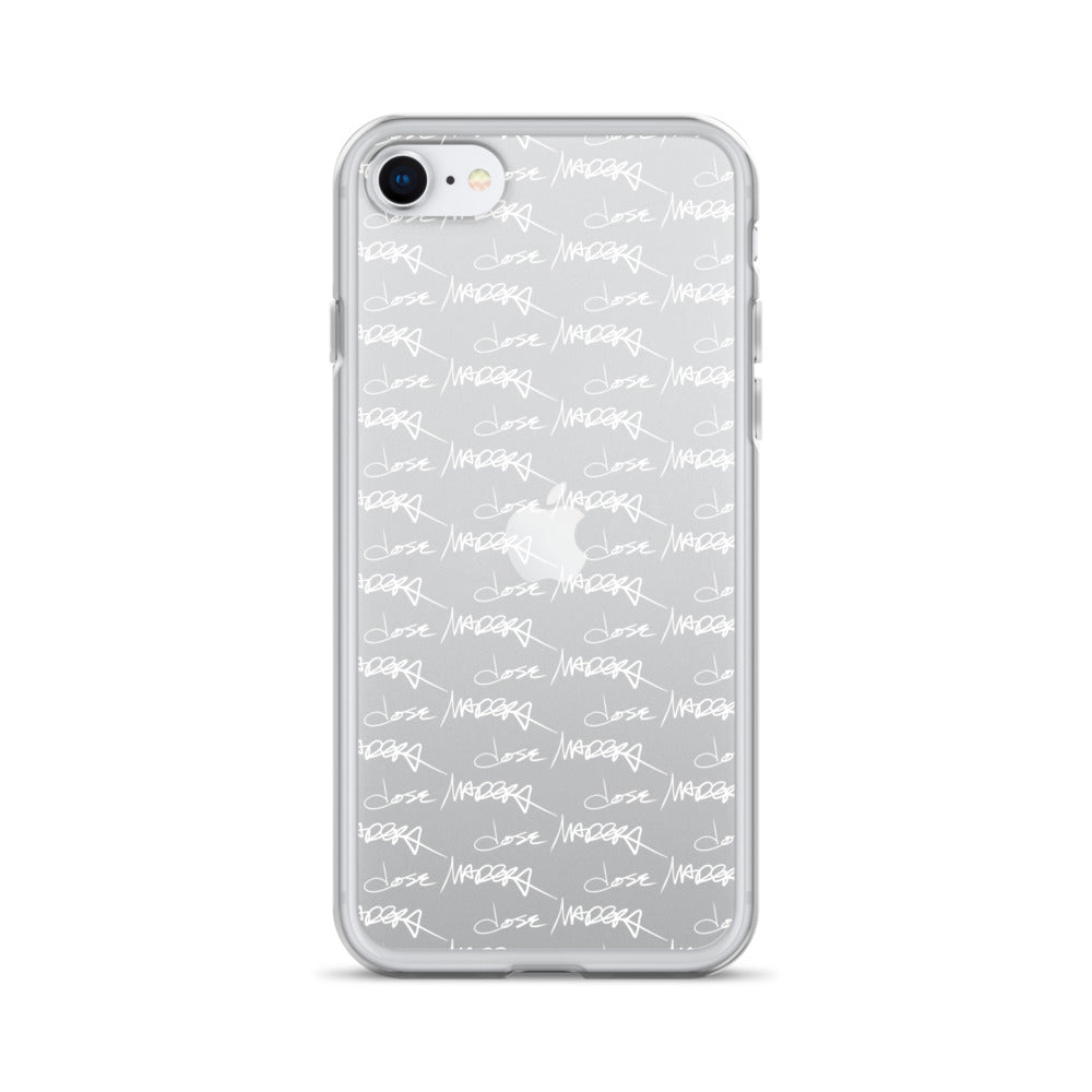 Jose Madera Autograph in White on Clear Case for iPhone®