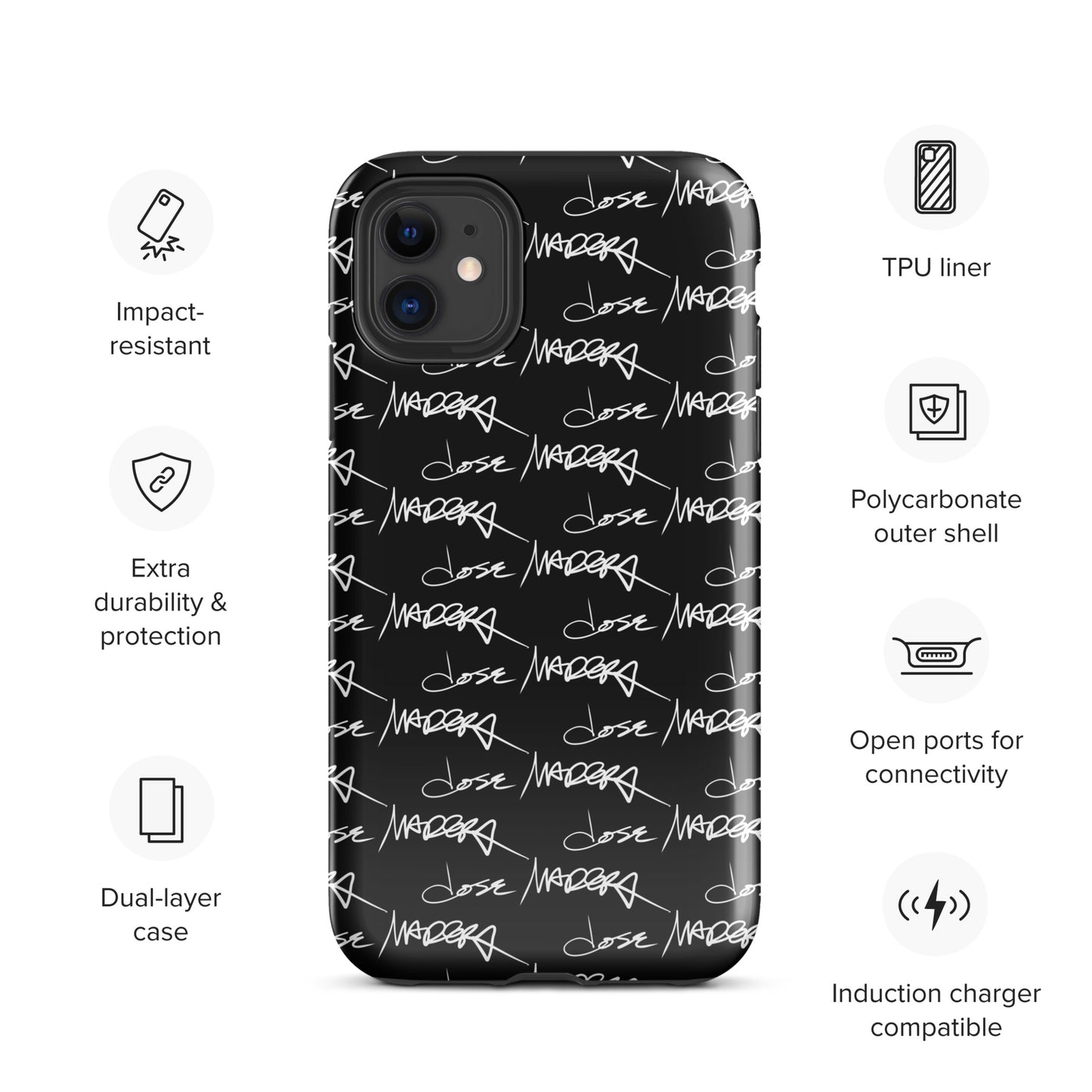 Jose Madera Autograph on Black Tough Case for iPhone®