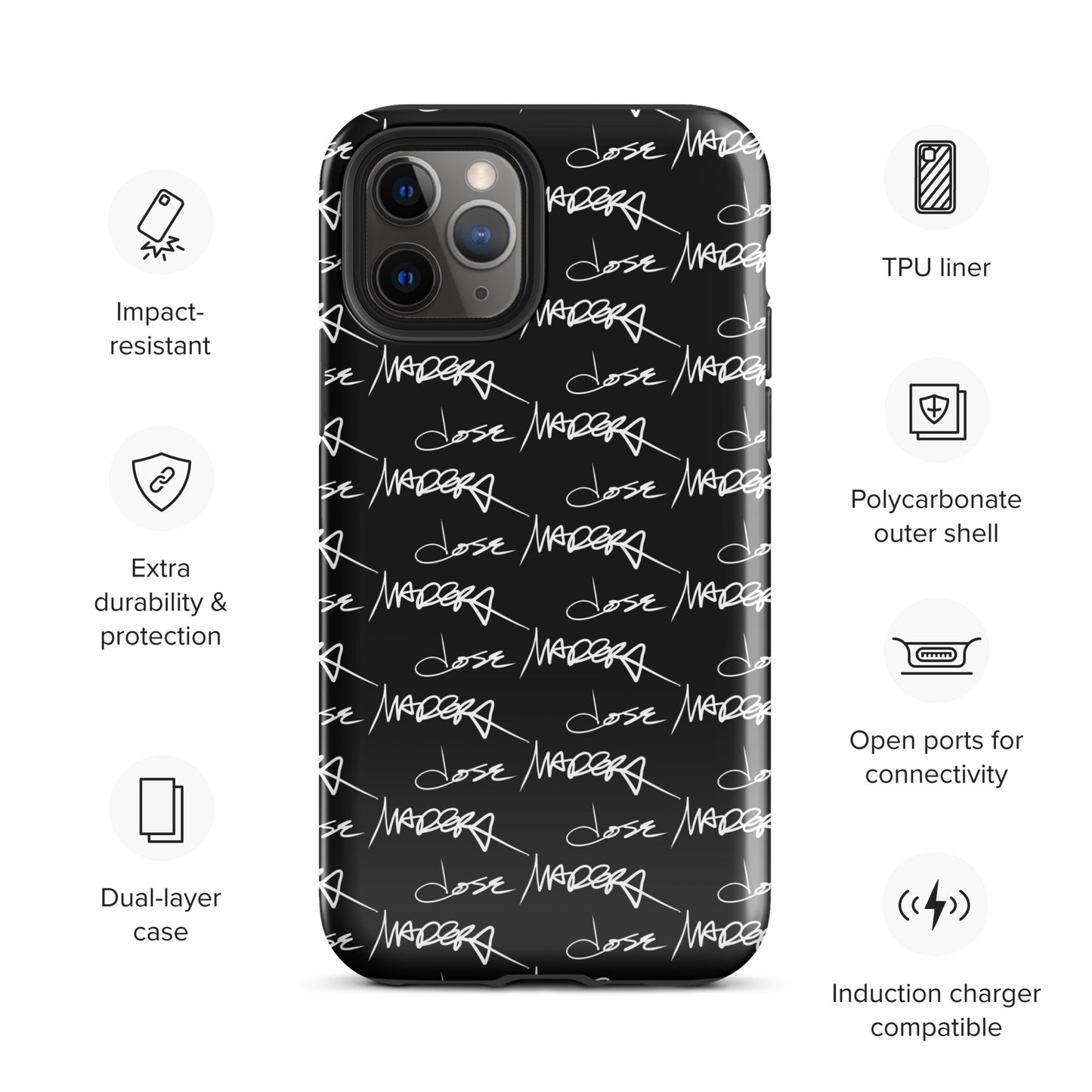 Jose Madera Autograph on Black Tough Case for iPhone®