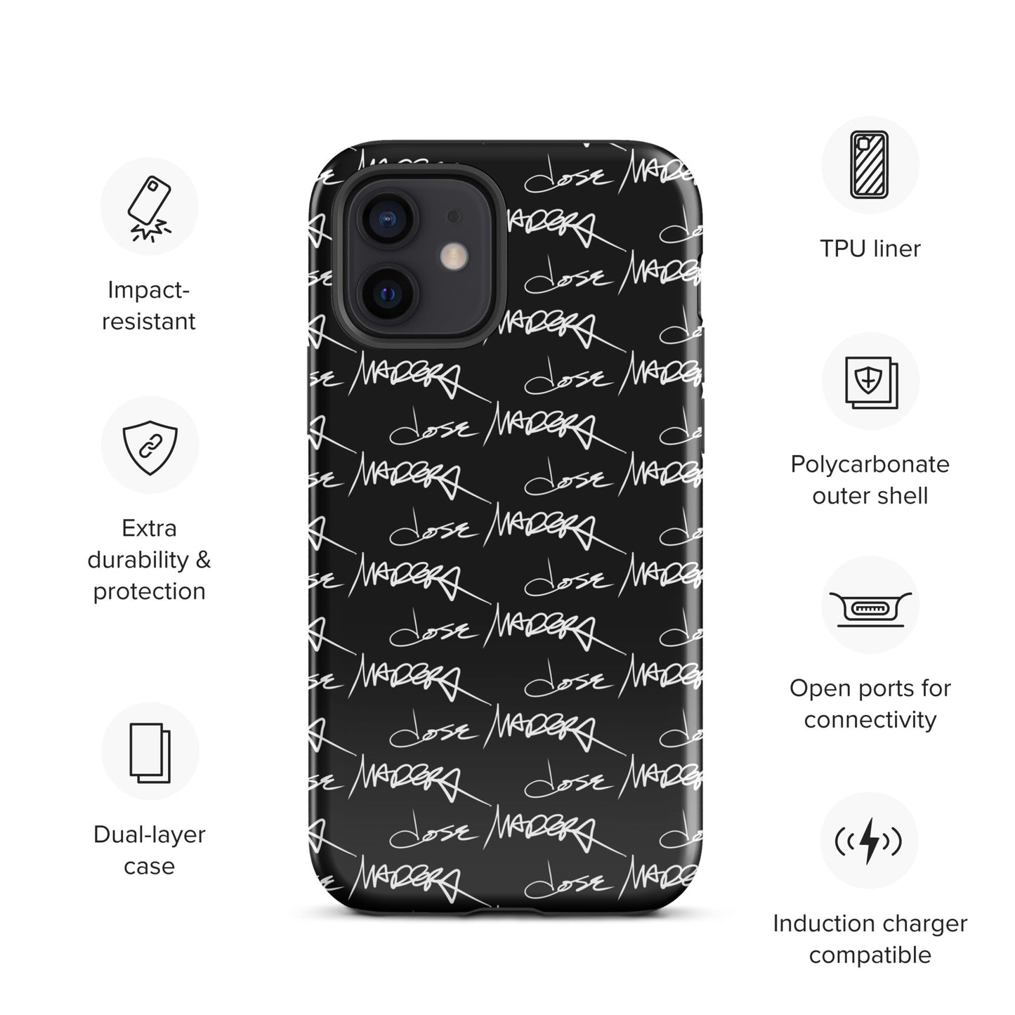 Jose Madera Autograph on Black Tough Case for iPhone®