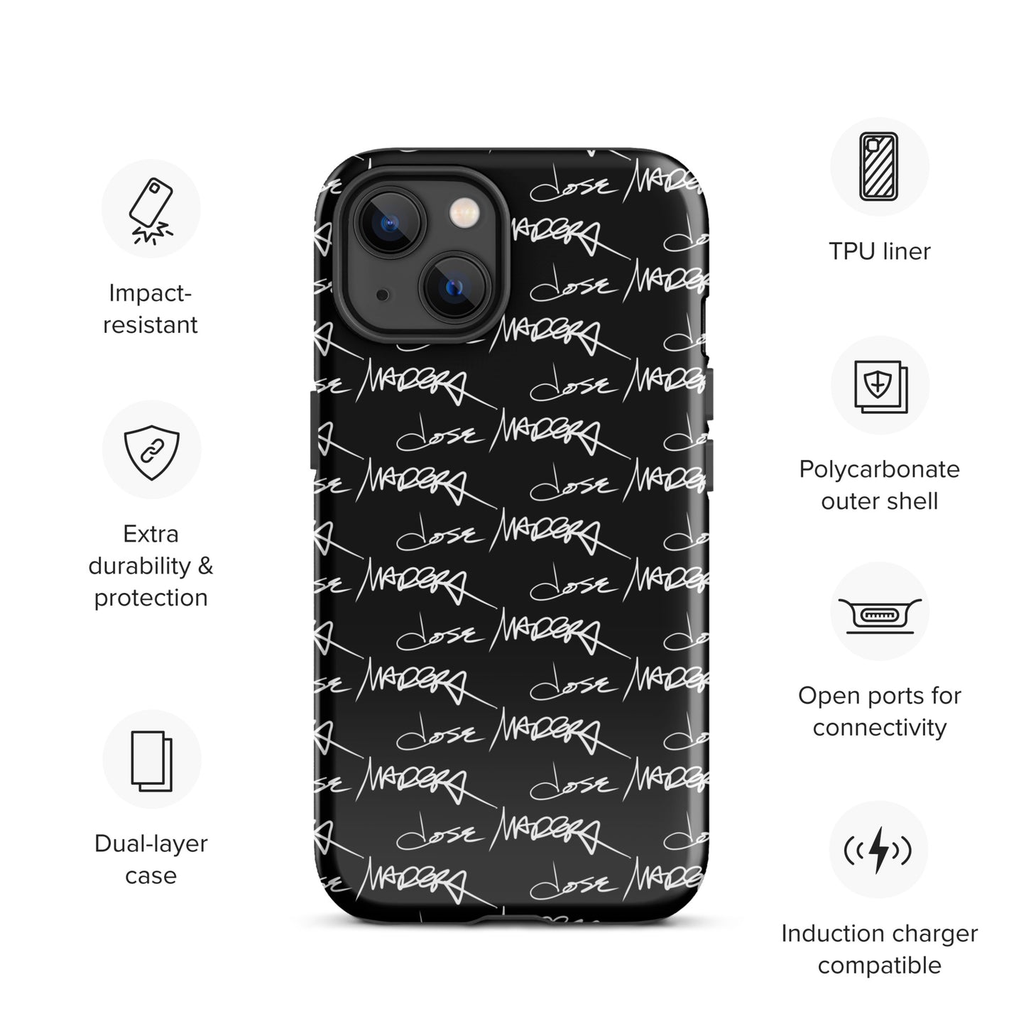 Jose Madera Autograph on Black Tough Case for iPhone®