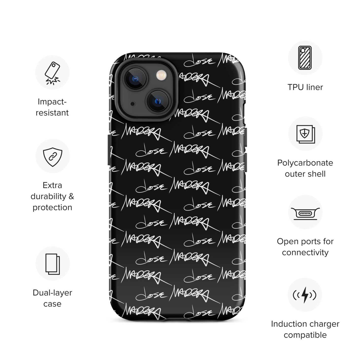 Jose Madera Autograph on Black Tough Case for iPhone®