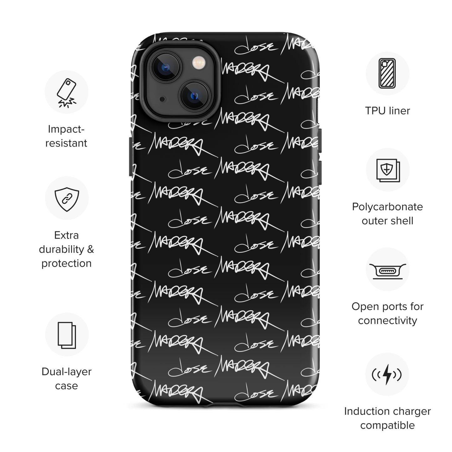 Jose Madera Autograph on Black Tough Case for iPhone®