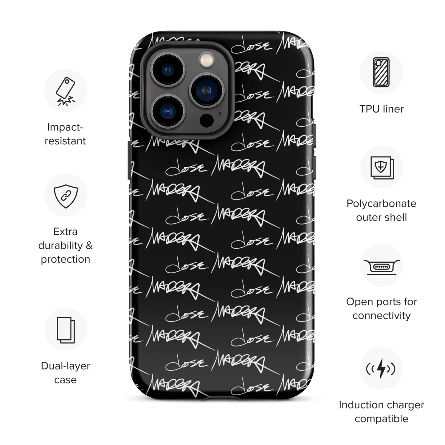 Jose Madera Autograph on Black Tough Case for iPhone®