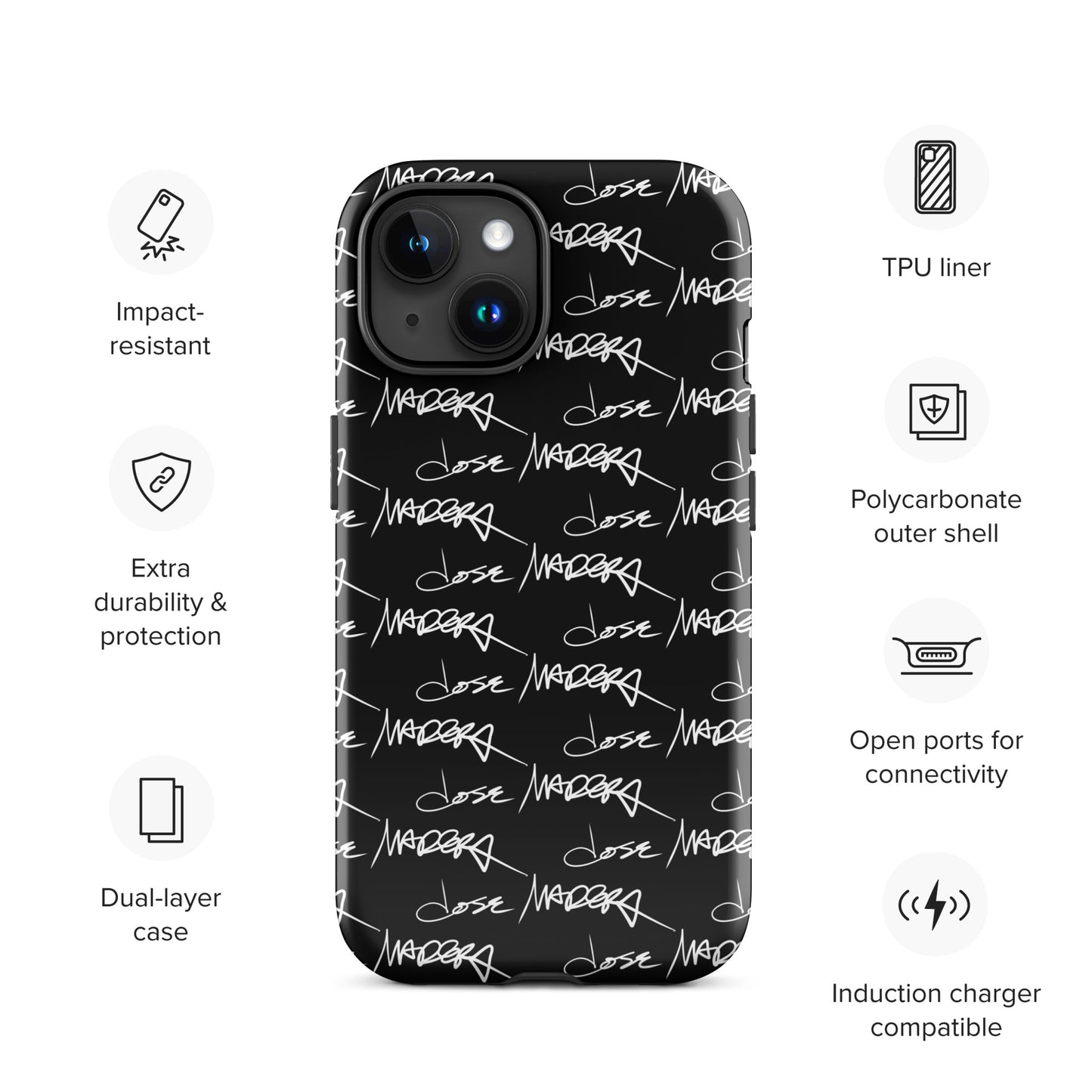 Jose Madera Autograph on Black Tough Case for iPhone®